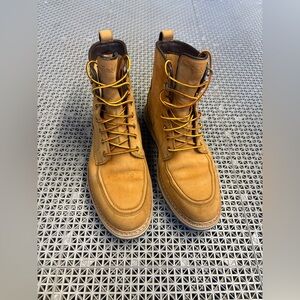 Men’s Timberland Britton Hill Moc Toe Boot Nubuck Leather Tan Size 8.5
